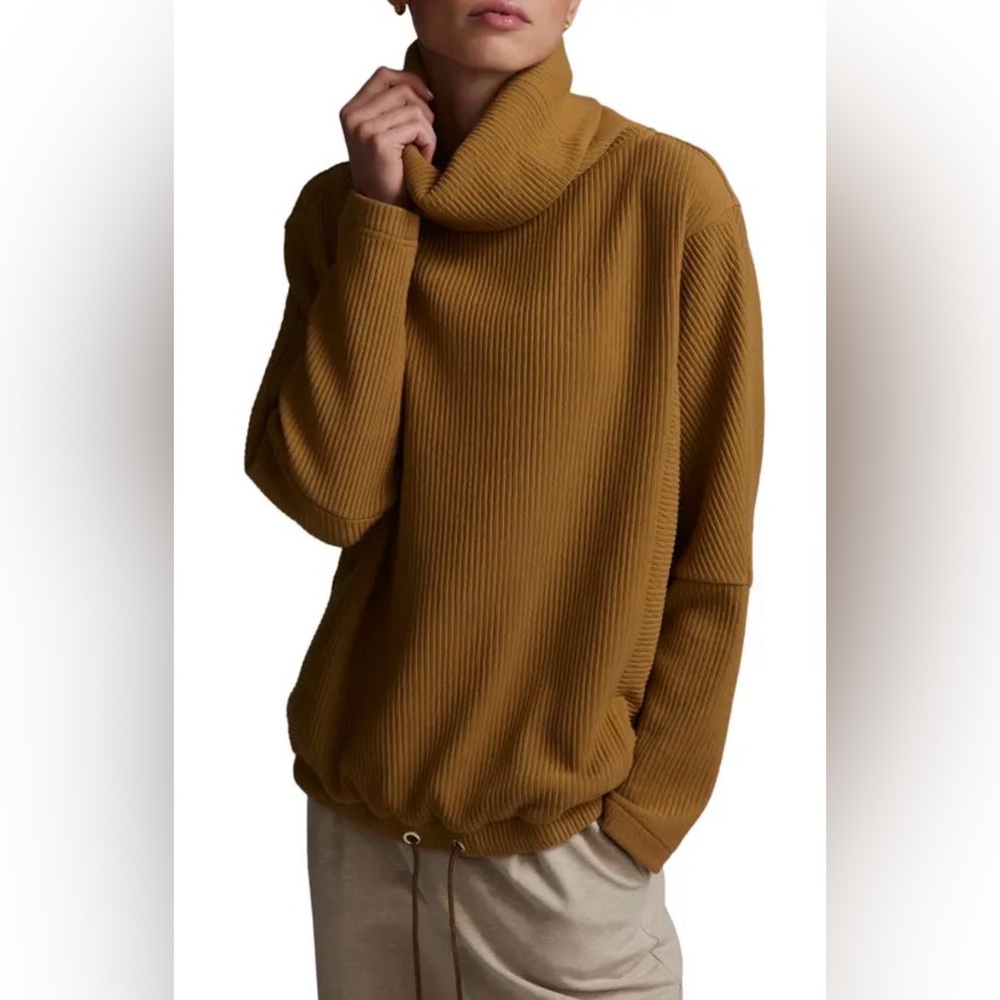 Varley Mustard Ribbed Sweatshirt